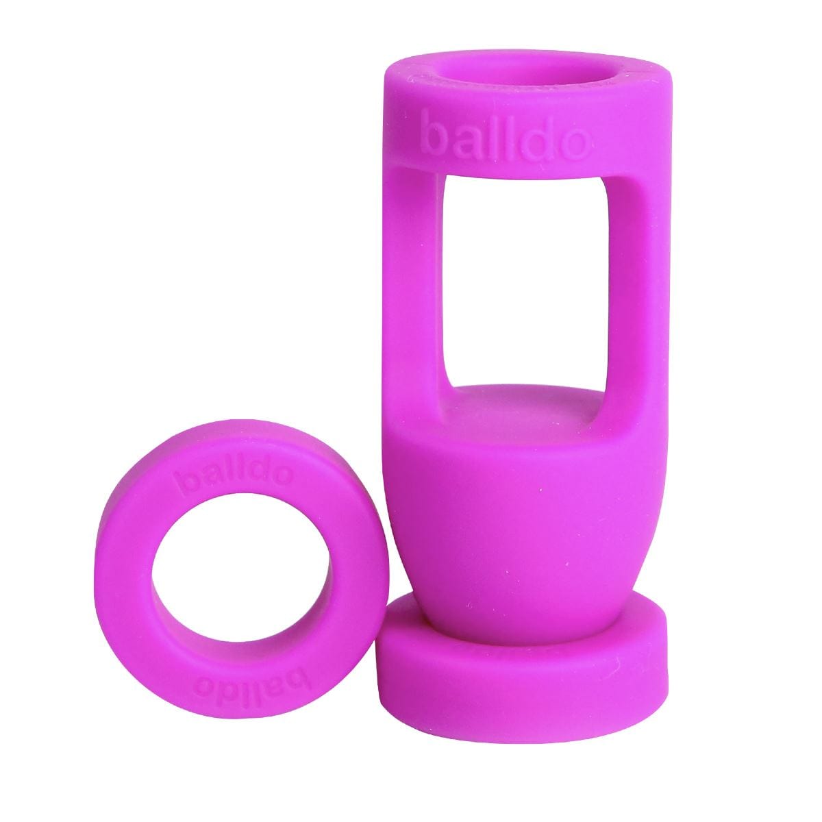 Balldo Cock Rings Balldo Set Purple - Innovative Ball Sex Device with Adjustable Rings Silicone