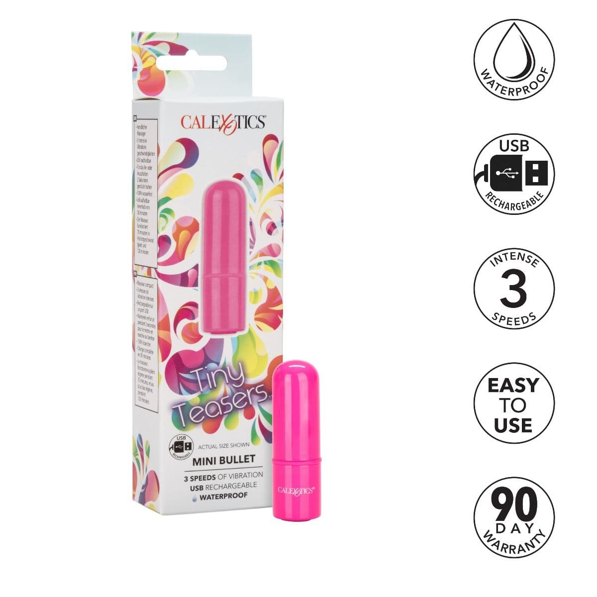 California Exotics Bullets Tiny Teasers Mini Bullet: Powerful 3 Speed Rechargeable Silicone Vibrator