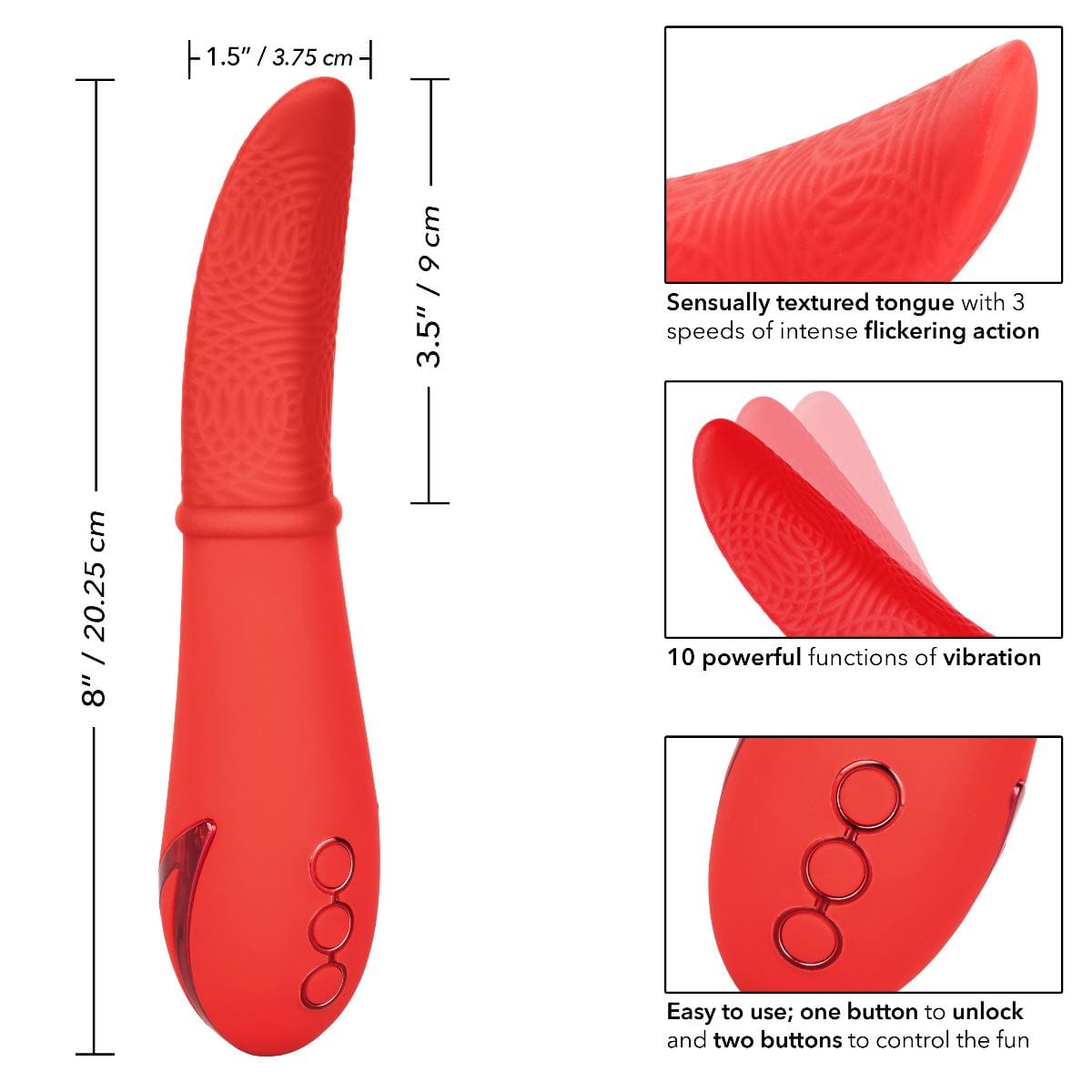 California Exotics Clitoral Vibrators California Dreaming Laguna Beach Lover - Triple Flicker Vibrator Silicone