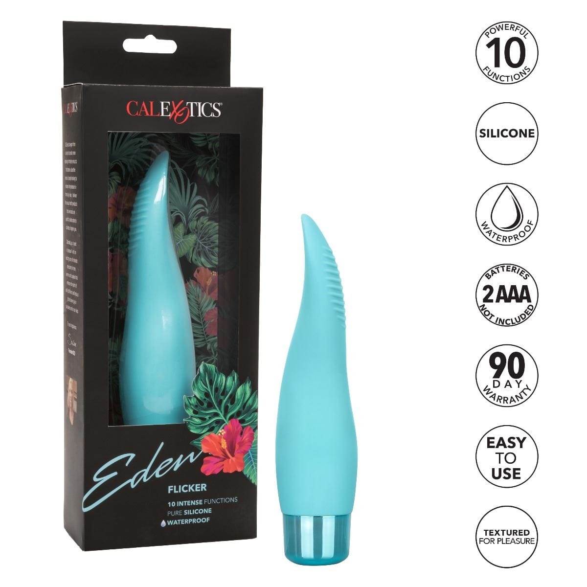 California Exotics Clitoral Vibrators Eden Flicker Tongue Shaped Clitoral Vibrator Silicone Waterproof Vibrating