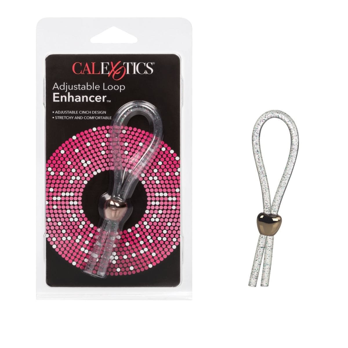California Exotics Cock Rings CalExotics Adjustable Loop Enhancer - Clear Glitter Ring for Enhanced Pleasure