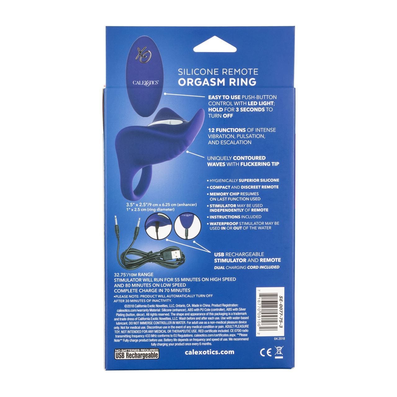California Exotics Cock Rings CalExotics Silicone Remote Orgasm Ring - Rechargeable Couples Vibrator Silicone