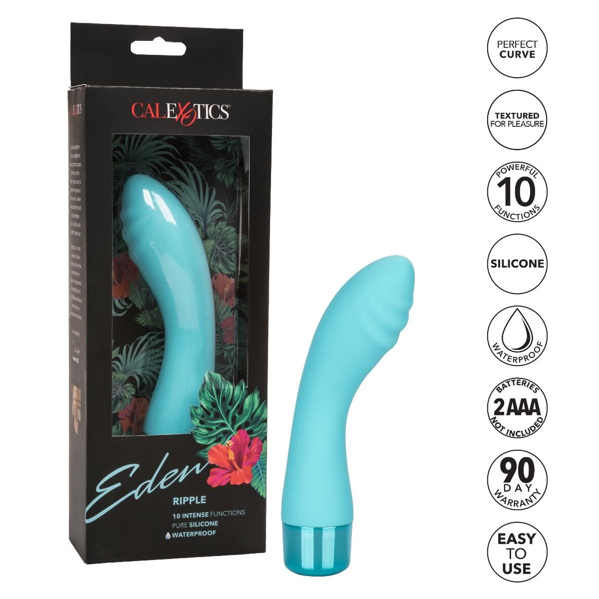 California Exotics G Spot Vibrator Eden Ripple Textured G Spot Vibrator - 10 Functions Silicone Waterproof