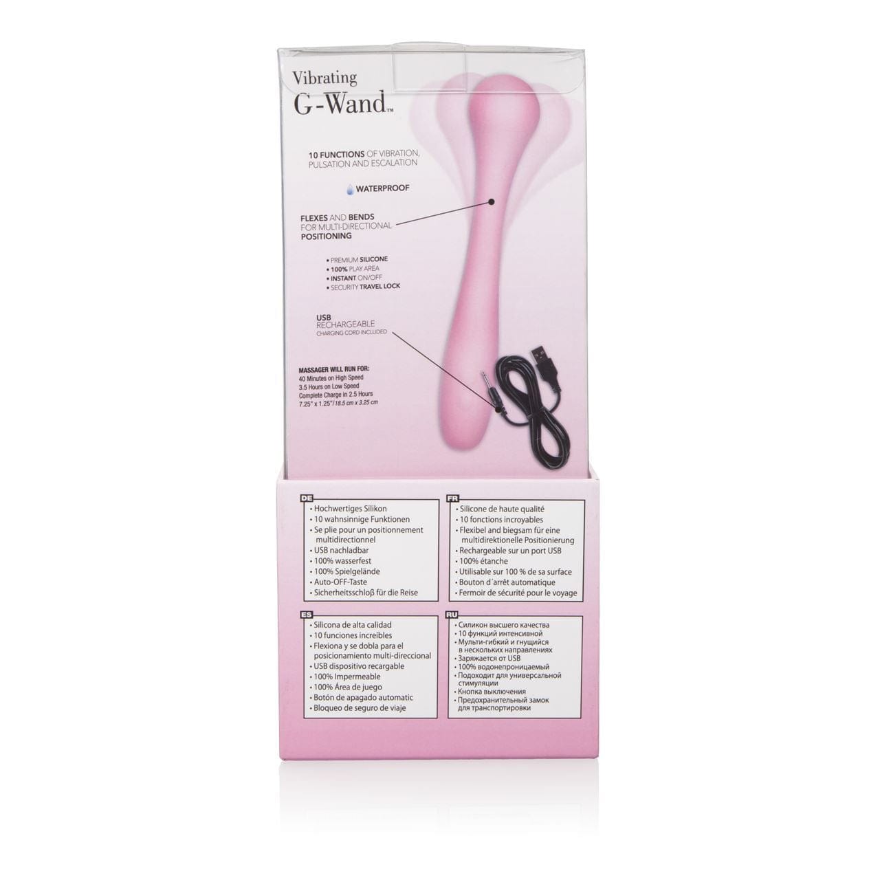 California Exotics G Spot Vibrator Inspire Vibrating G-Wand - Curved 10?Function G?Spot Massager Silicone Vibrating