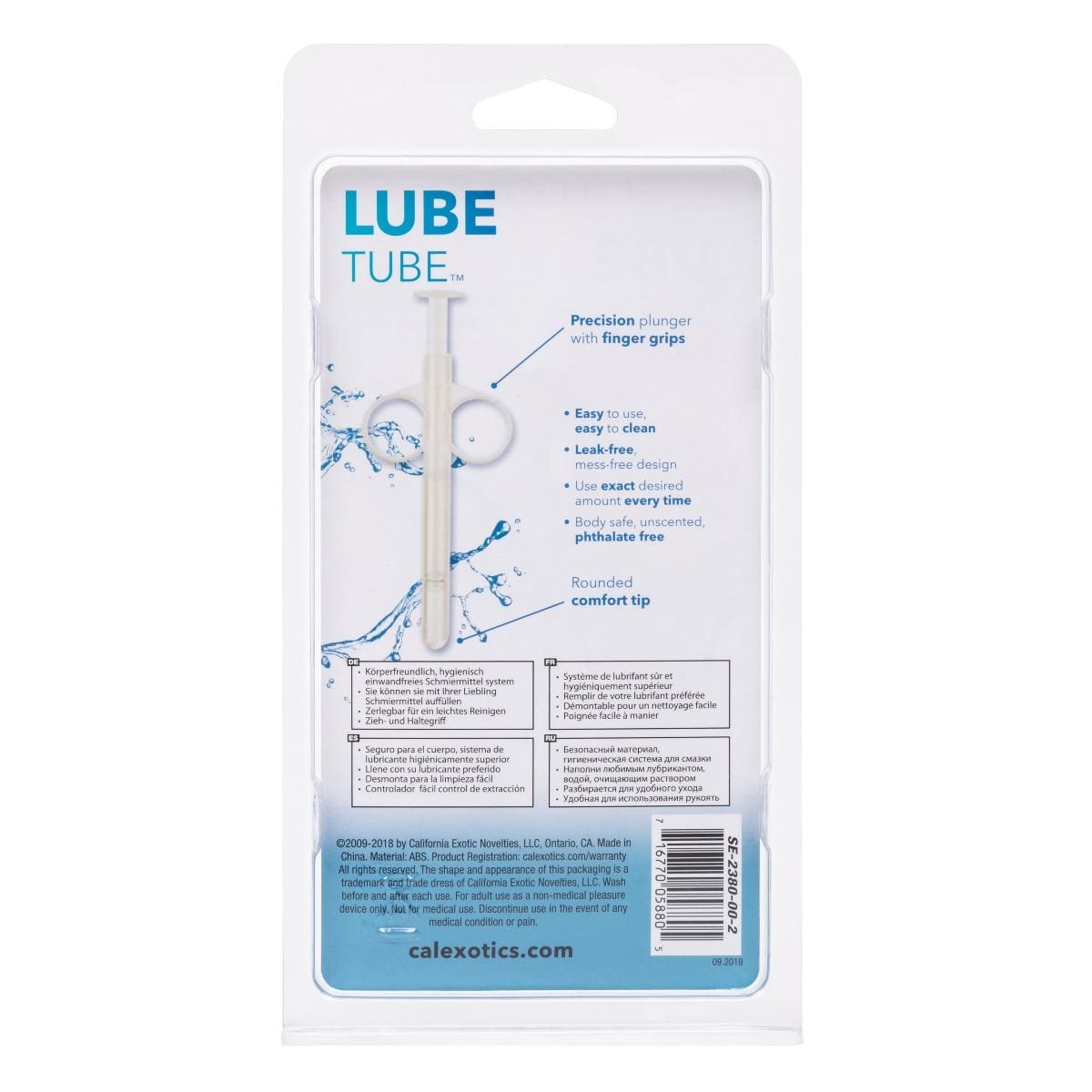 California Exotics Lubricant Lube Tube Applicator Clear - Precision Lubricant Syringe 2?Pack Silicone