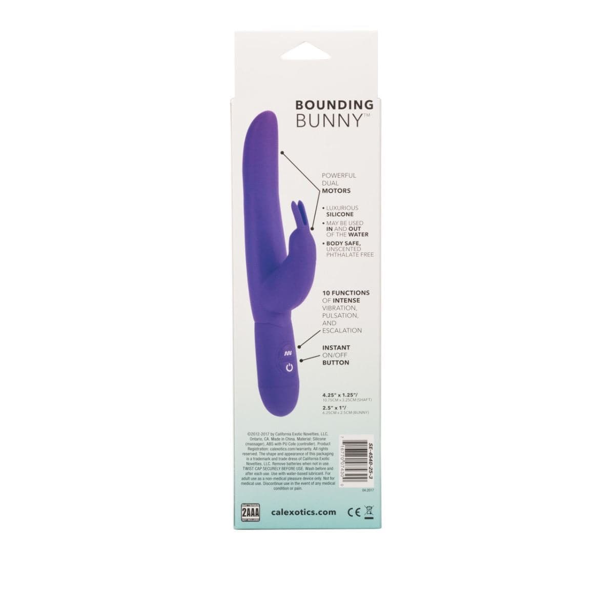 California Exotics Rabbit Vibrators CalExotics Bounding Bunny - Purple Vibrating Bunny Stimulator Waterproof