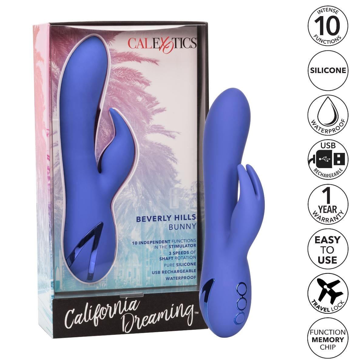California Exotics Rabbit Vibrators California Dreaming Beverly Hills Bunny - Thrusting & Flicking Rabbit Vibrator