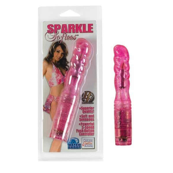 California Exotics Realistic Vibrators CalExotics Sparkle Softees Swirl: Waterproof Soft Swirled Vibrator with Multi-Speed Vibrations