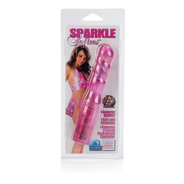 California Exotics Realistic Vibrators CalExotics Sparkle Softees Swirl: Waterproof Soft Swirled Vibrator with Multi-Speed Vibrations