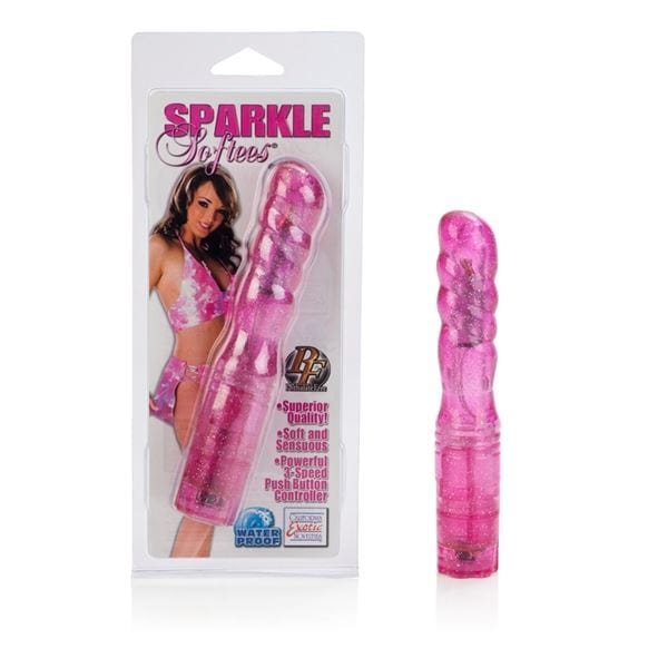 California Exotics Realistic Vibrators CalExotics Sparkle Softees Swirl: Waterproof Soft Swirled Vibrator with Multi-Speed Vibrations