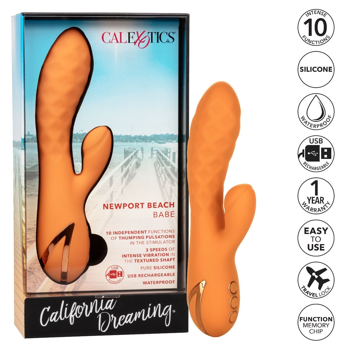 California Exotics Realistic Vibrators California Dreaming Newport Beach Babe: Rolling Pleasure Vibrator Silicone