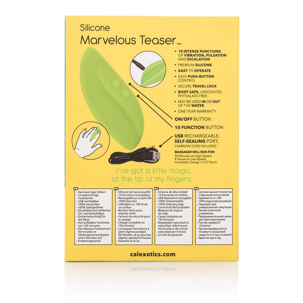 California Exotics Realistic Vibrators Mini Marvels Marvelous Teaser: 10 Function Silicone Leaf Massager