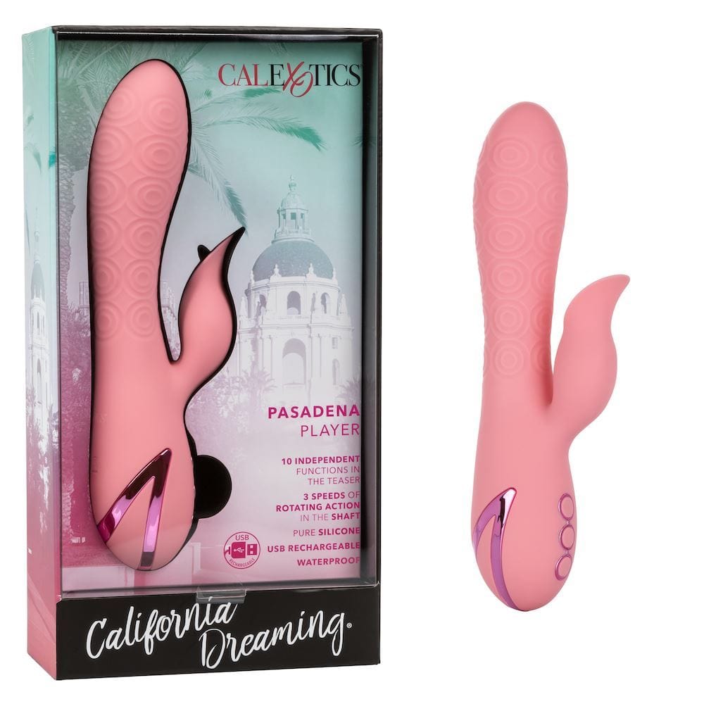 California Exotics Realistic Vibrators Pasadena Player Rotating Vibrator with Flickering Teaser: Waterproof Silicone Dual-Stimulation Vibe