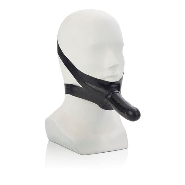 California Exotics Strap On Dildo & Harness Chin Strap Dildo Latex – The Accommodator (5″ Black)