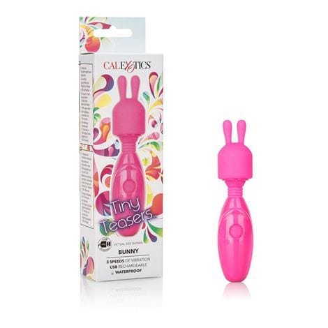 California Exotics Wand Vibrators Tiny Teasers Bunny - Rechargeable 3 Speed Mini Wand with Removable Tip Vibrating