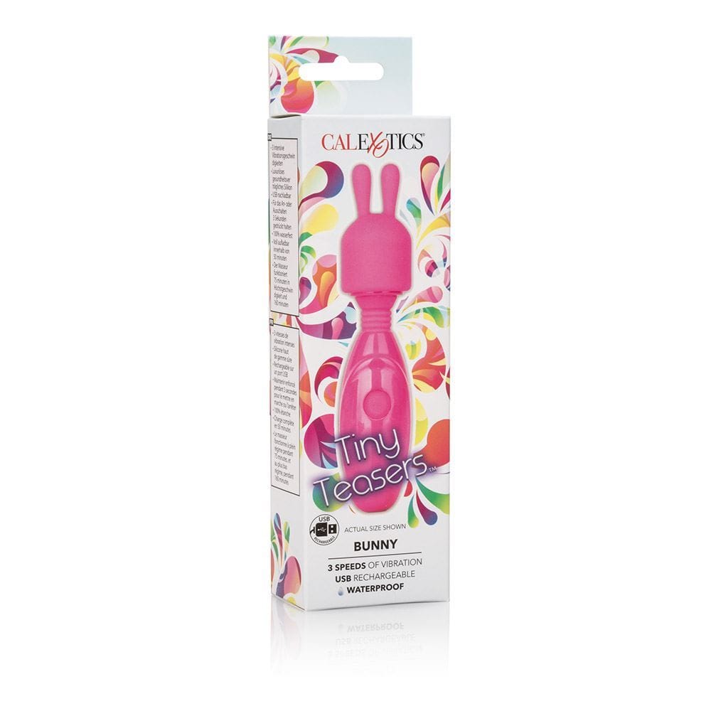 California Exotics Wand Vibrators Tiny Teasers Bunny - Rechargeable 3 Speed Mini Wand with Removable Tip Vibrating