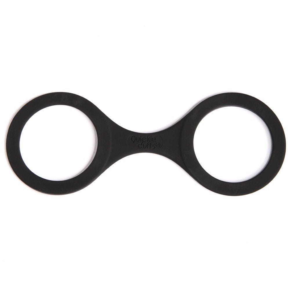 Quickie Cuffs Medium Silicone Beginners Bondage Handcuffs Black - Spanksy