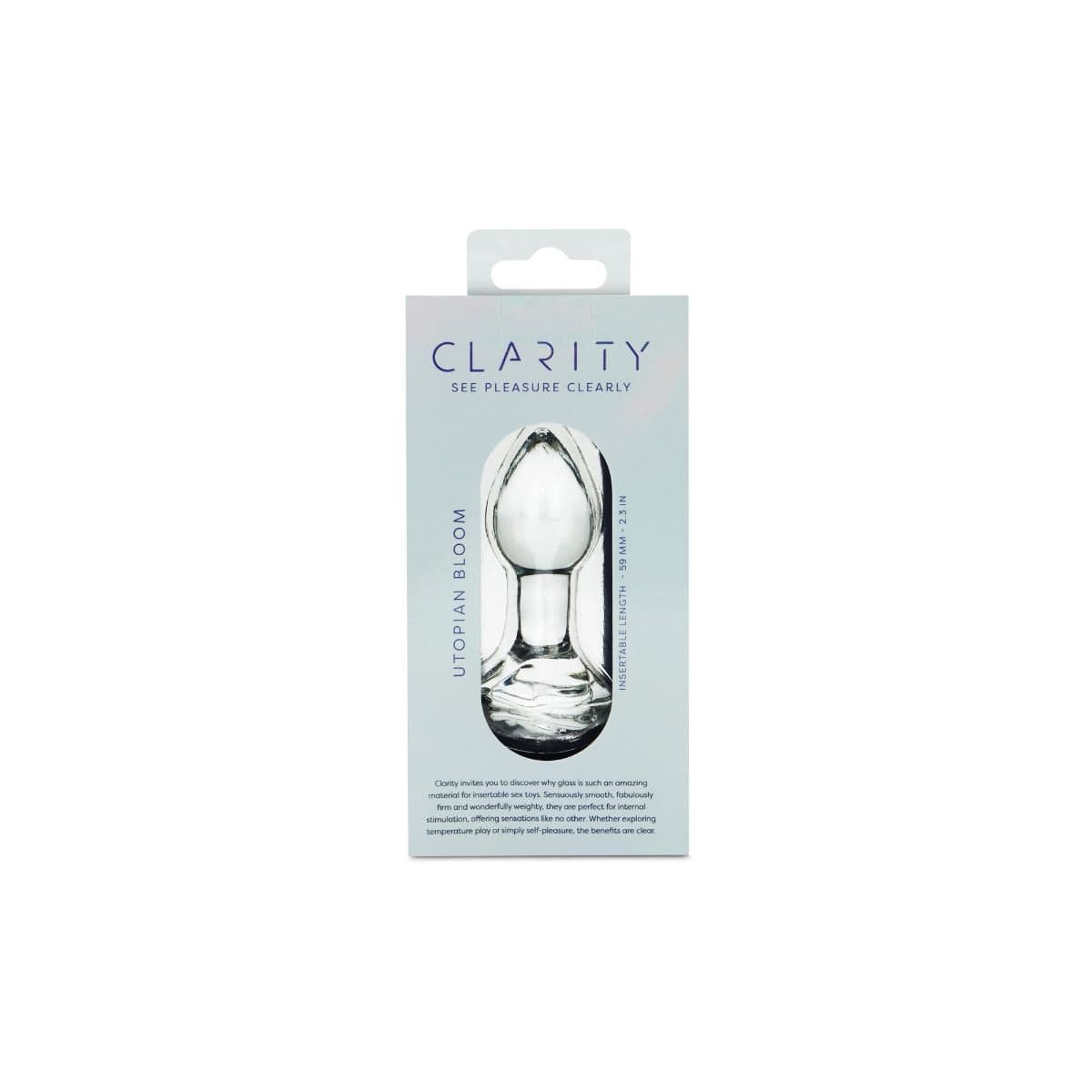 Clarity Butt Plugs Clarity Utopian Bloom Tapered Glass Butt Plug: 4.3 Inch Elegant Anal Play