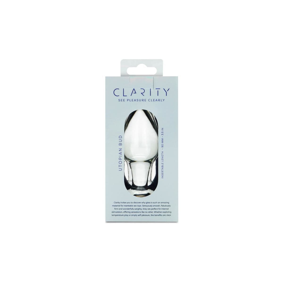 Clarity Butt Plugs Clarity Utopian Bud Glass Butt Plug: 3.5 Inch Beginner-Friendly Anal Pleasure