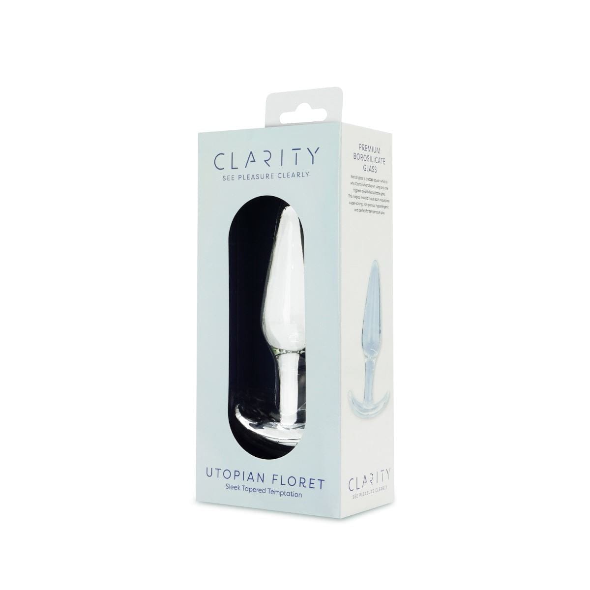 Clarity Butt Plugs Clarity Utopian Floret Ridged Glass Butt Plug: 4.3 Inch for Sensational Anal Exploration