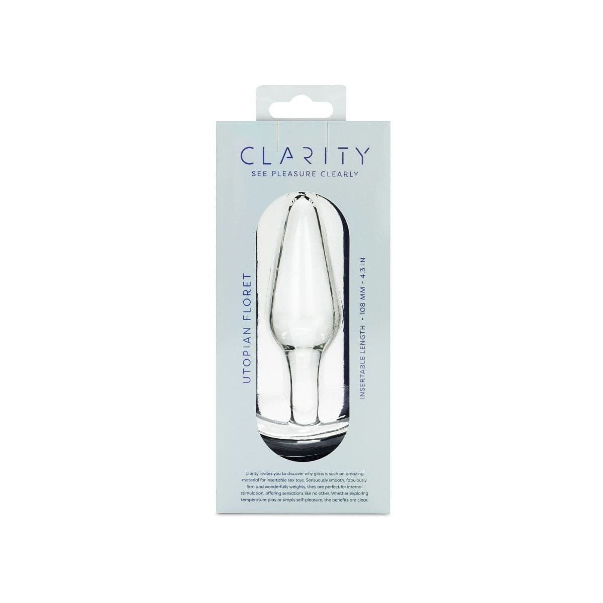 Clarity Butt Plugs Clarity Utopian Floret Ridged Glass Butt Plug: 4.3 Inch for Sensational Anal Exploration