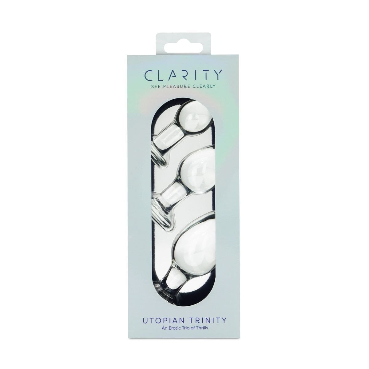 Clarity Butt Plugs Clarity Utopian Trinity 3 Piece Glass Butt Plug Set: Progressive Training for Intimate Pleasure