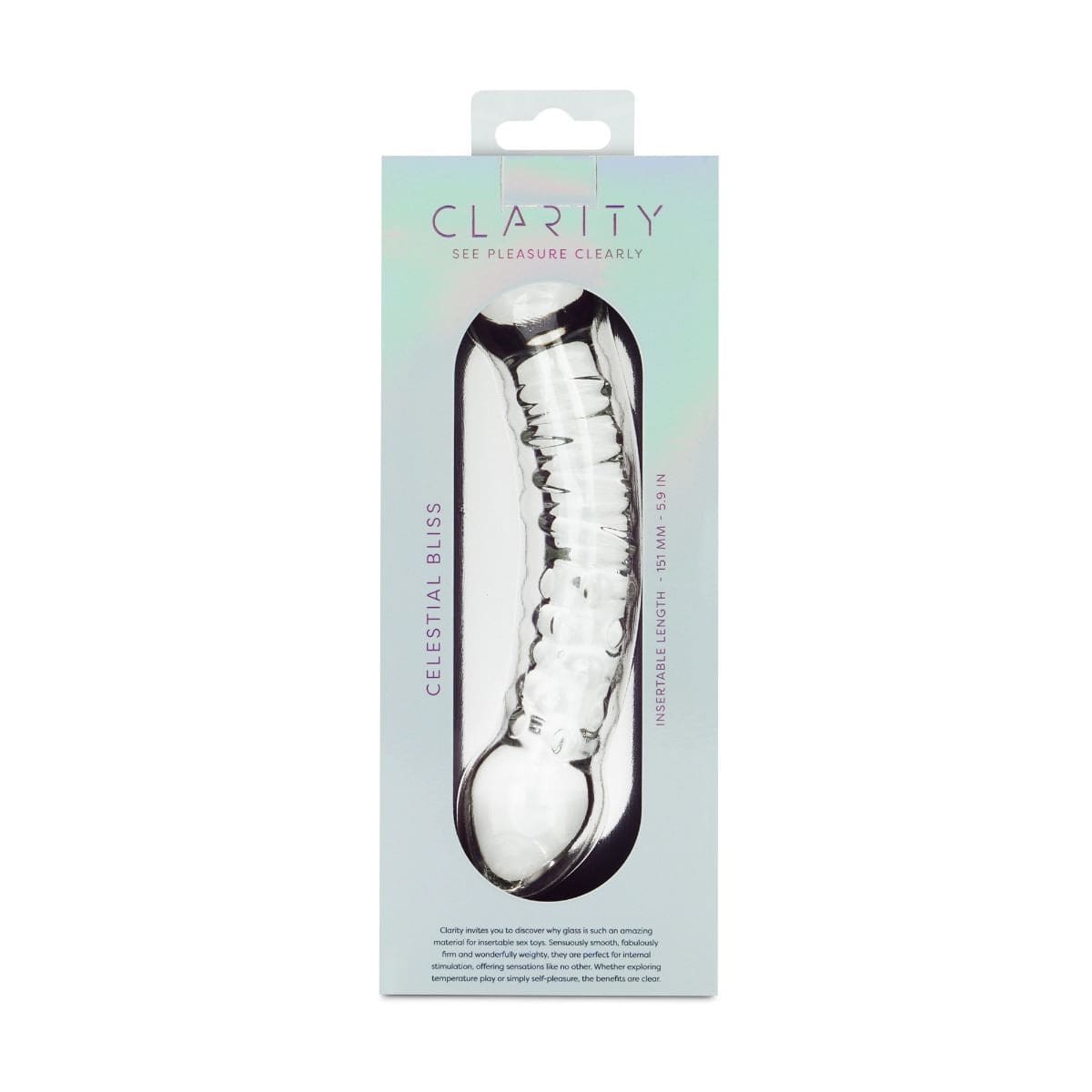 Clarity Realistic Dildos Clarity Celestial Bliss Glass Dildo: Double Bulb Temperature Play Wand