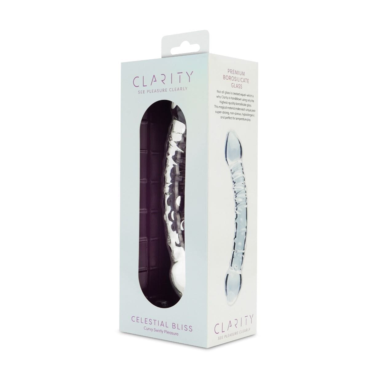 Clarity Realistic Dildos Clarity Celestial Bliss Glass Dildo: Double Bulb Temperature Play Wand