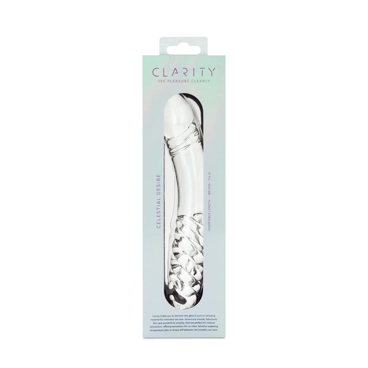 Clarity Realistic Dildos Clarity Celestial Desire Double Ended Glass Dildo: 7.4 Inch Deep Pleasure for Versatile Play