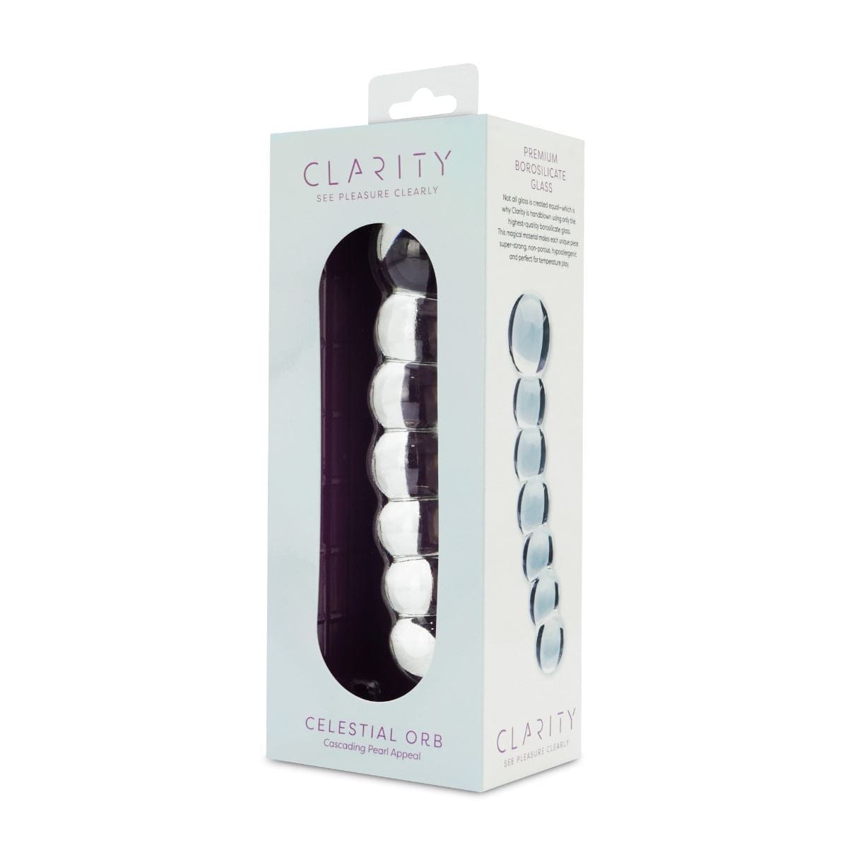 Clarity Realistic Dildos Clarity Celestial Orb Glass Dildo: Double Ended 5.4" Pleasure Wand for Couples