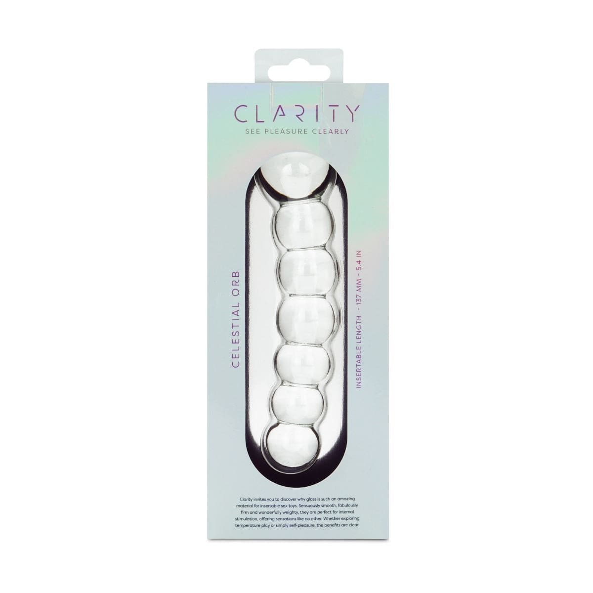 Clarity Realistic Dildos Clarity Celestial Orb Glass Dildo: Double Ended 5.4" Pleasure Wand for Couples