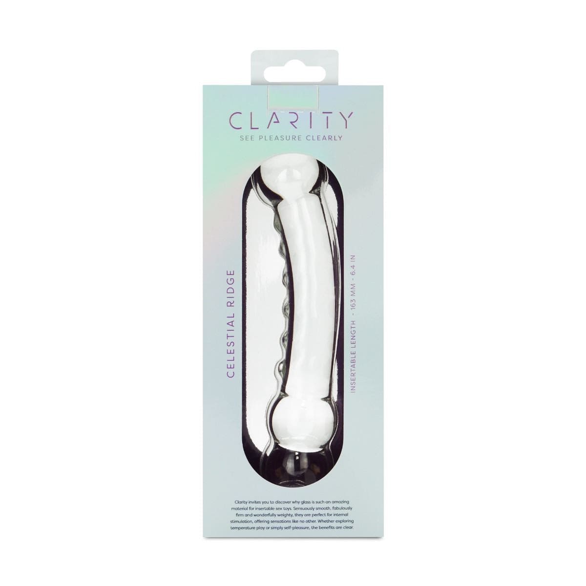 Clarity Realistic Dildos Clarity Celestial Ridge Textured Glass Dildo: 6.4 Inch for Bold Pleasures