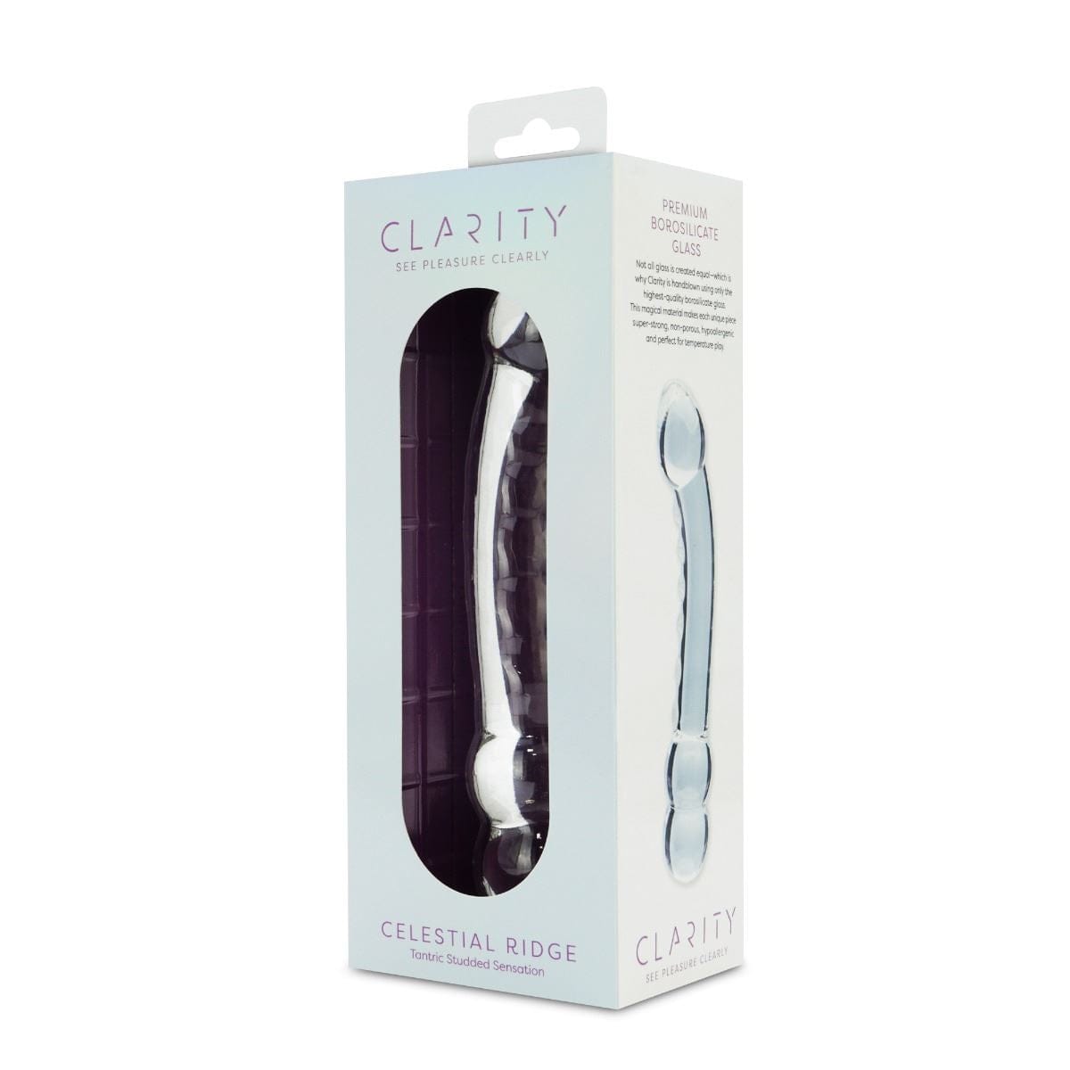 Clarity Realistic Dildos Clarity Celestial Ridge Textured Glass Dildo: 6.4 Inch for Bold Pleasures