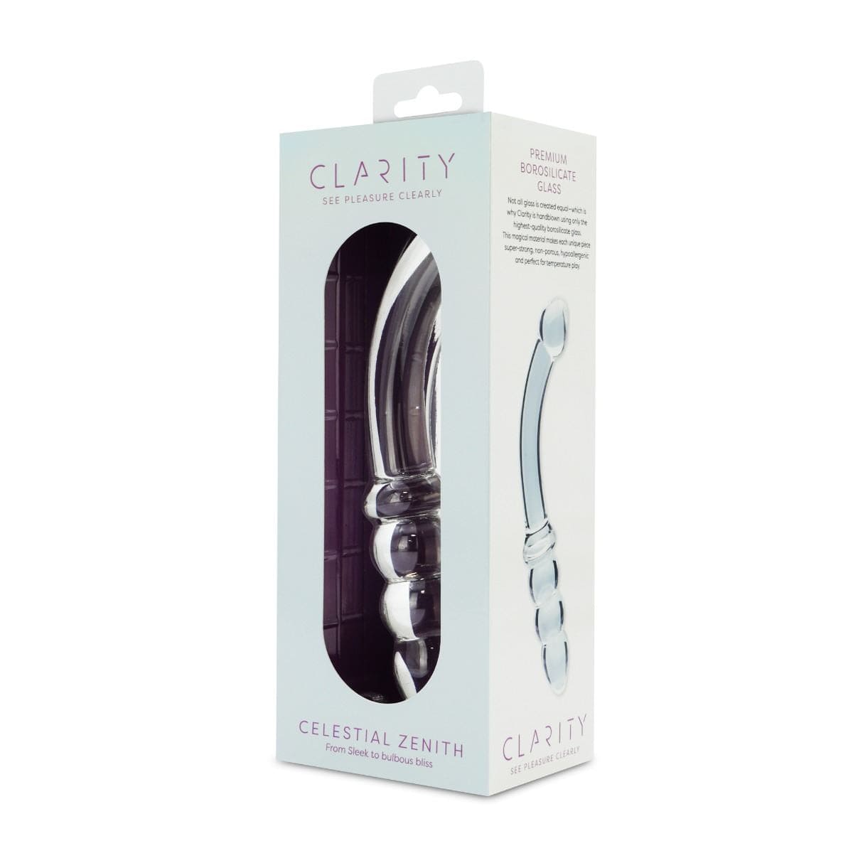 Clarity Realistic Dildos Clarity Celestial Zenith Curved Double Ended Glass Dildo: Enhance Your Pleasure with a 6.5-Inch Elegance