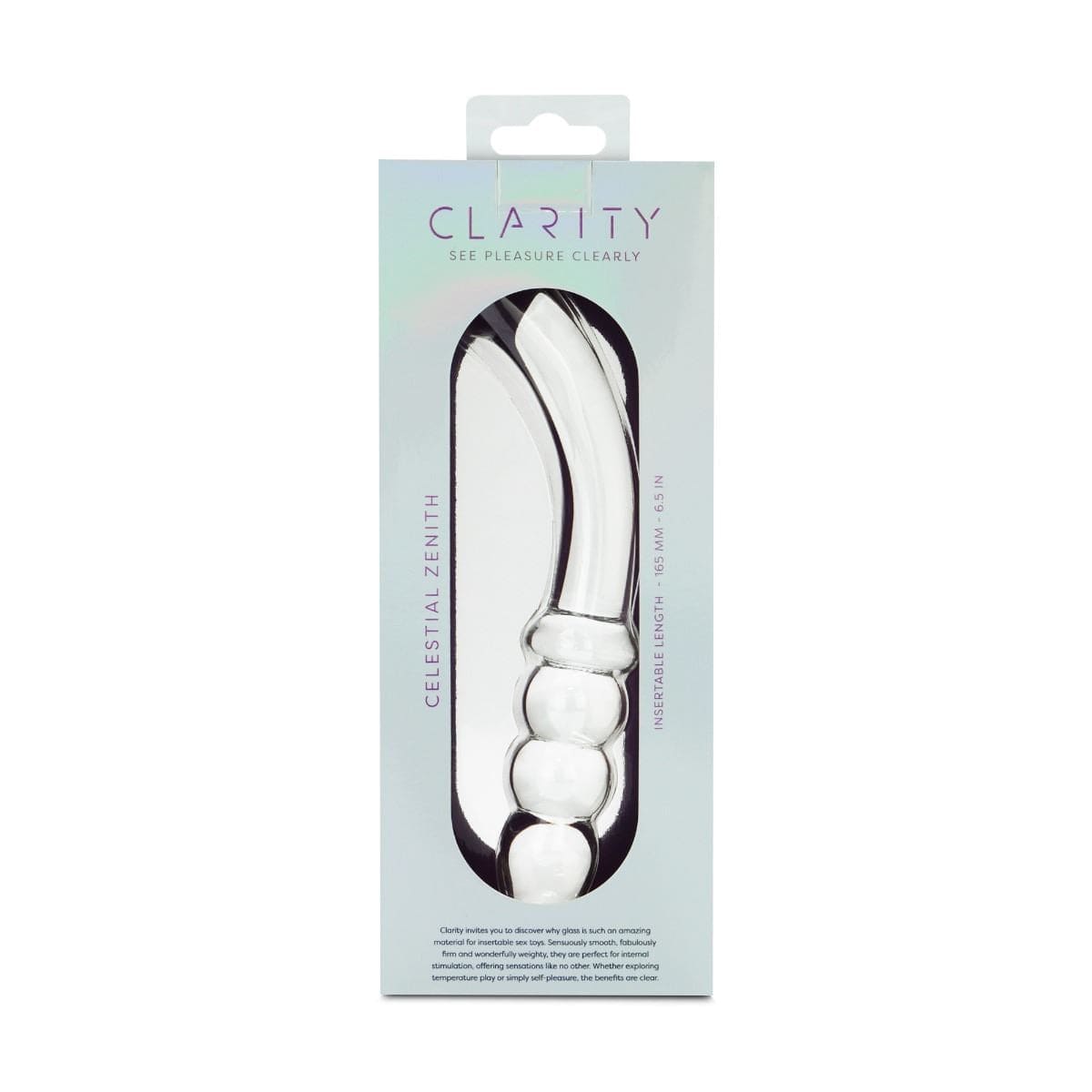 Clarity Realistic Dildos Clarity Celestial Zenith Curved Double Ended Glass Dildo: Enhance Your Pleasure with a 6.5-Inch Elegance