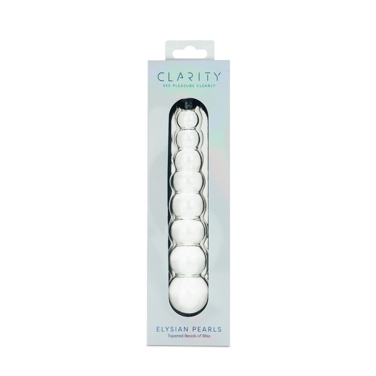 Clarity Realistic Dildos Clarity Elysian Pearls Beaded Glass Dildo: 6.7 Inch Graduated G-Spot Pleasure Stimulation