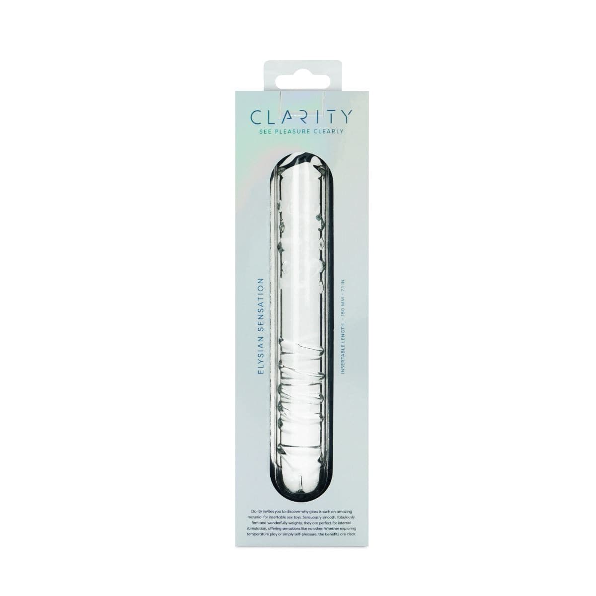 Clarity Realistic Dildos Clarity Elysian Sensation 7.1-Inch Double-Ended Glass Dildo for Refined Pleasure
