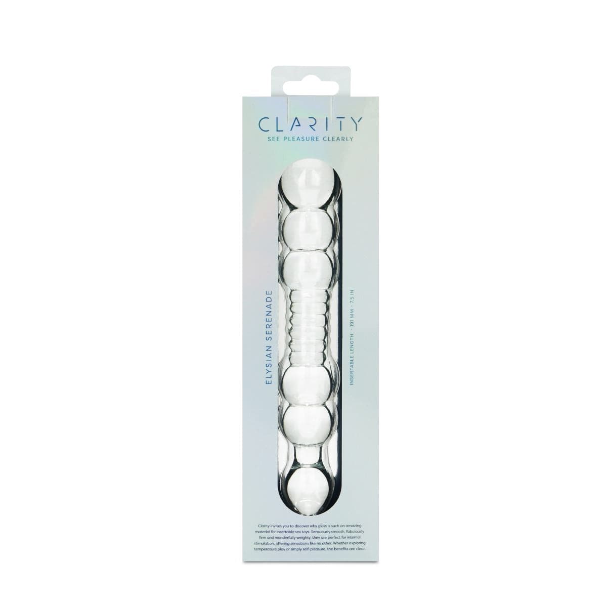 Clarity Realistic Dildos Clarity Elysian Serenade Glass Dildo: 191mm Curved Pleasure Wand for Couples