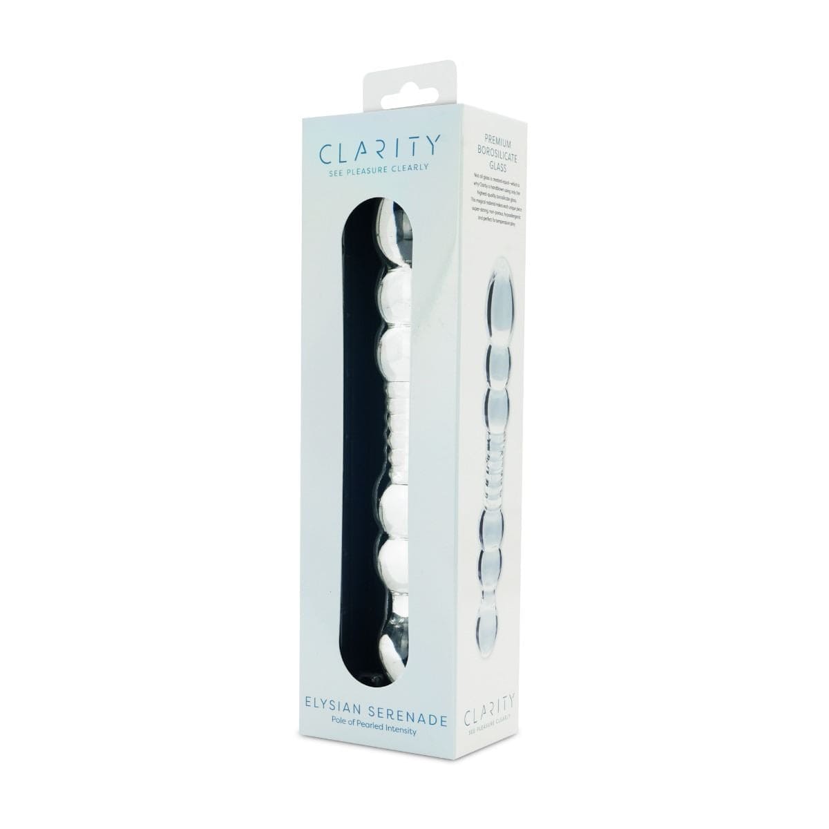 Clarity Realistic Dildos Clarity Elysian Serenade Glass Dildo: 191mm Curved Pleasure Wand for Couples