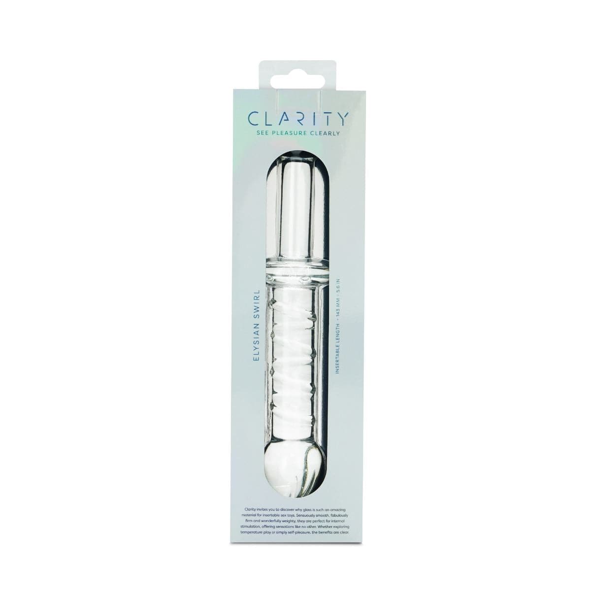 Clarity Realistic Dildos Clarity Elysian Swirl Glass Dildo: 143mm Spiral Textured Pleasure for Couples