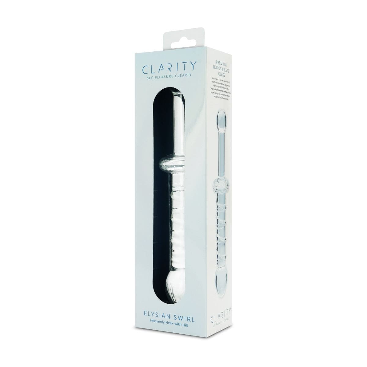 Clarity Realistic Dildos Clarity Elysian Swirl Glass Dildo: 143mm Spiral Textured Pleasure for Couples