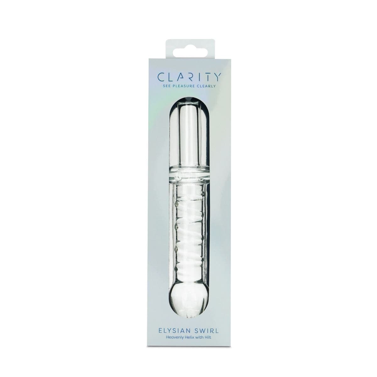 Clarity Realistic Dildos Clarity Elysian Swirl Glass Dildo: 143mm Spiral Textured Pleasure for Couples