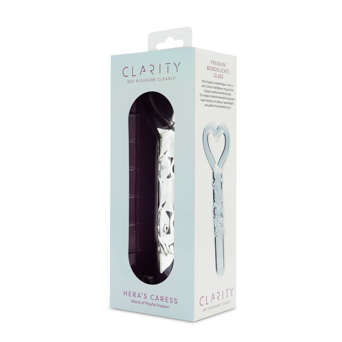 Clarity Realistic Dildos Clarity Heras Caress Glass Dildo with Circular Handle - 5.9"