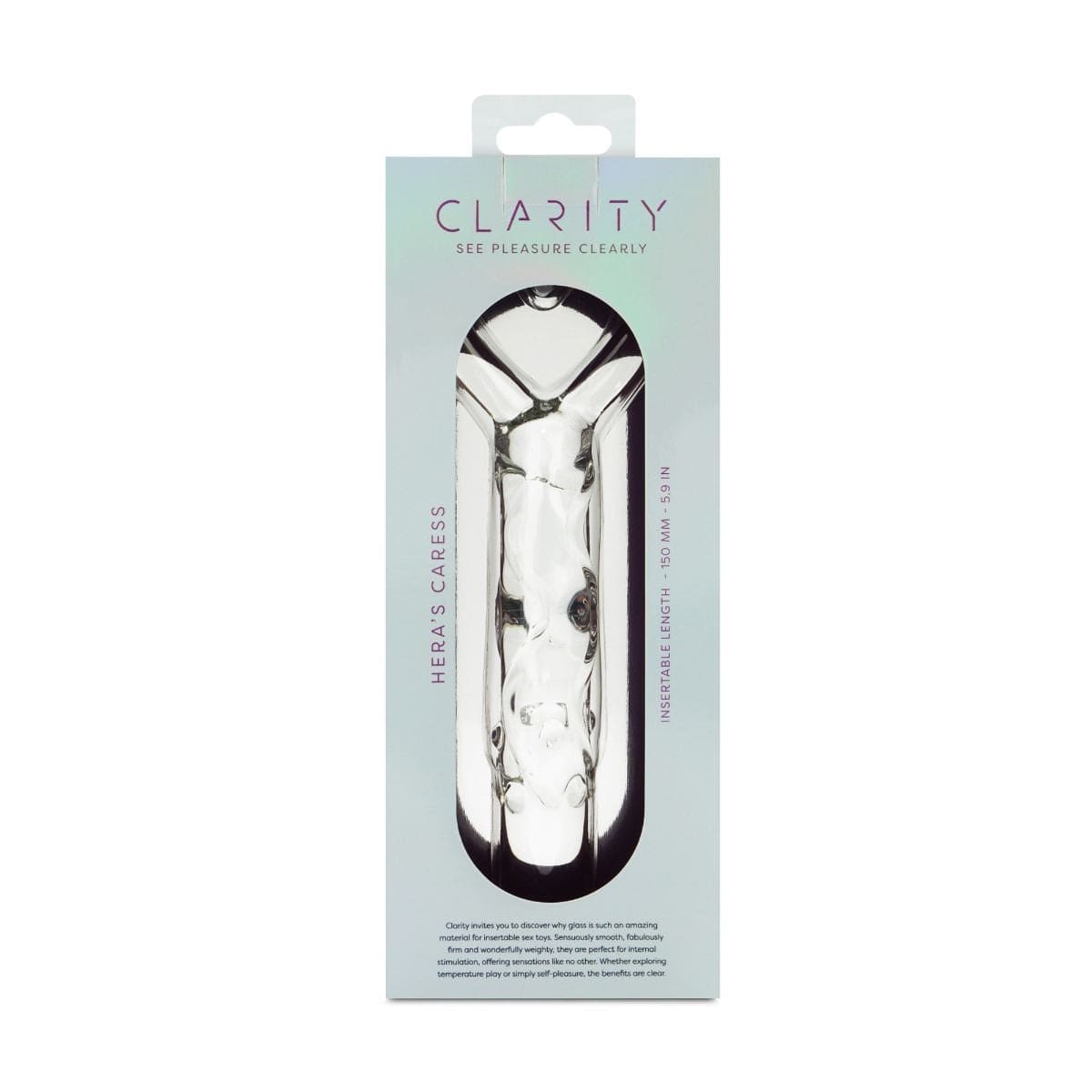 Clarity Realistic Dildos Clarity Heras Caress Glass Dildo with Circular Handle - 5.9"