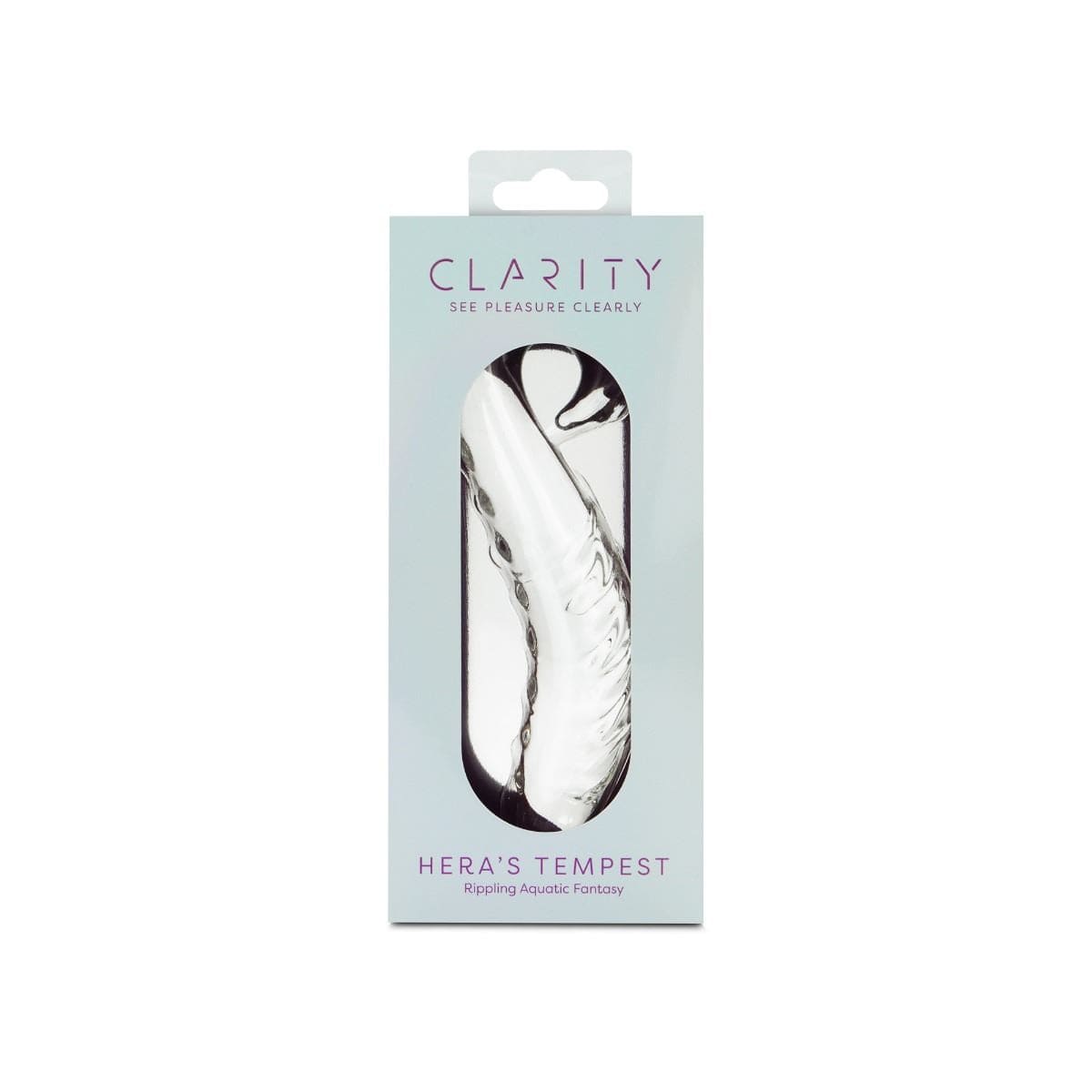 Clarity Realistic Dildos Clarity Heras Tempest Curved Glass Dildo with Handle: 5.5 Inch G-Spot and Prostate Pleasure