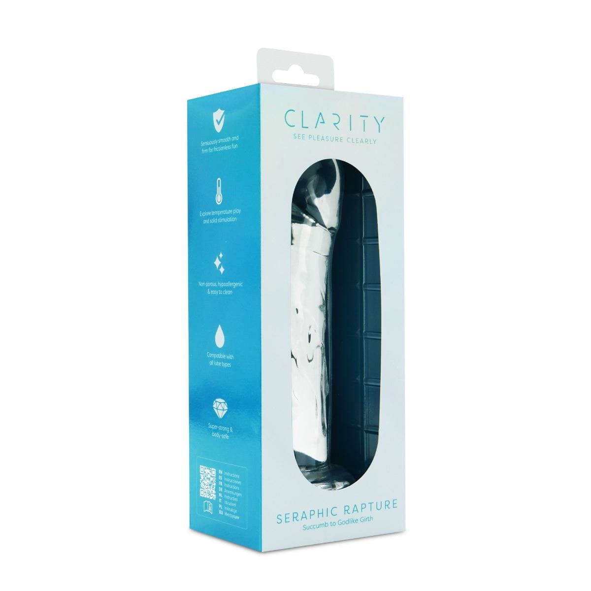 Clarity Realistic Dildos Clarity Seraphic Rapture Sculpted Glass Dildo - 7" Contoured Pleasure