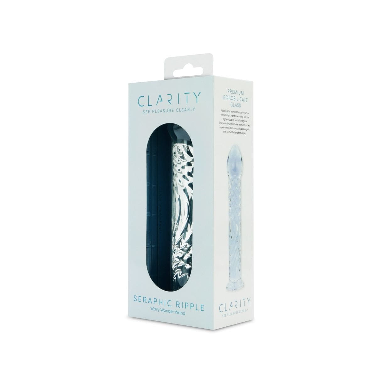 Clarity Realistic Dildos Clarity Seraphic Ripple Textured Glass Dildo: 6.2" Wave Ridges for Ultimate Sensation