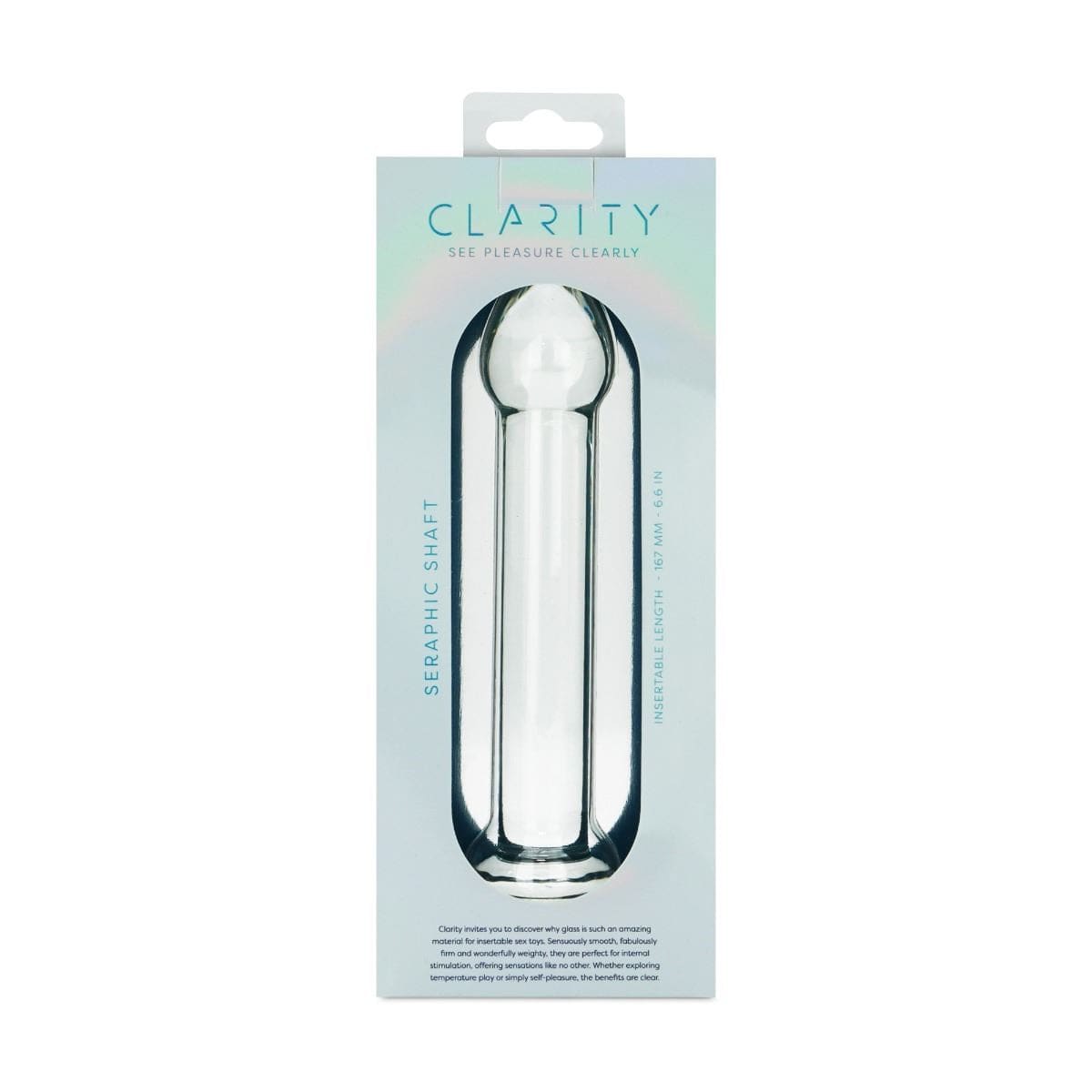 Clarity Realistic Dildos Clarity Seraphic Shaft Glass Dildo: Sleek Straight 157mm