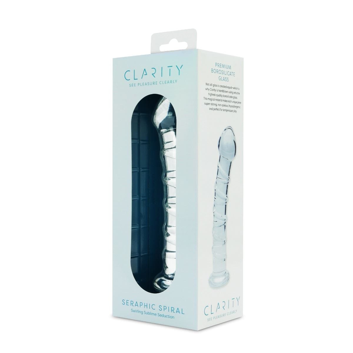 Clarity Realistic Dildos Clarity Seraphic Spiral Glass Dildo: 160mm Textured Spiral for Sensational Pleasure