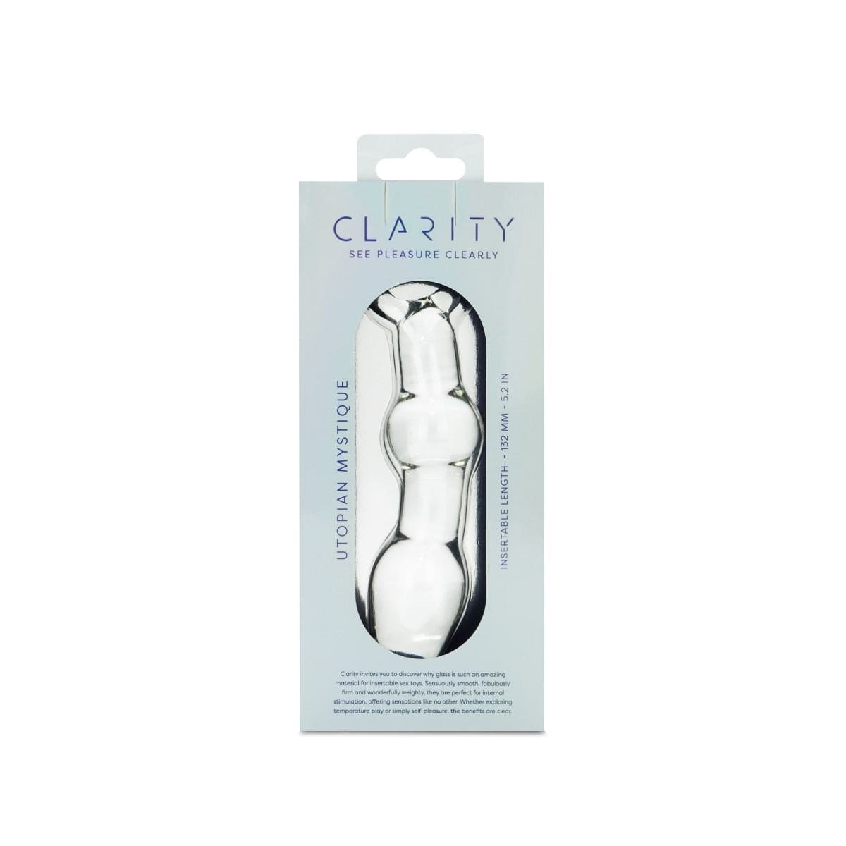 Clarity Realistic Dildos Clarity Utopian Mystique Ribbed Glass Anal Dildo - 5.2" Anal